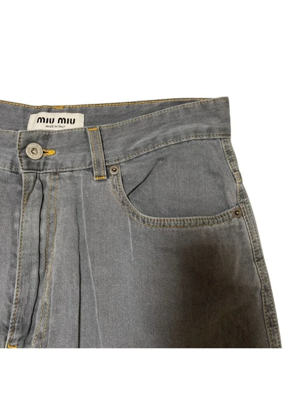 Miu Miu Chambray Jeans Denim Pants Gray